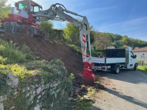 Déblai avant enrochement